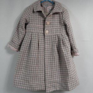 C740 Jillian's Closet Gray and Pink Houndstooth Coat and Dress